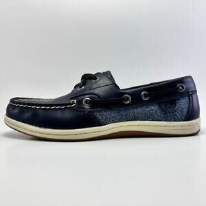 SPERRY “Koifish” Textured Blue TopSiders Slip-on Boat Shoes Womens Size 5.5